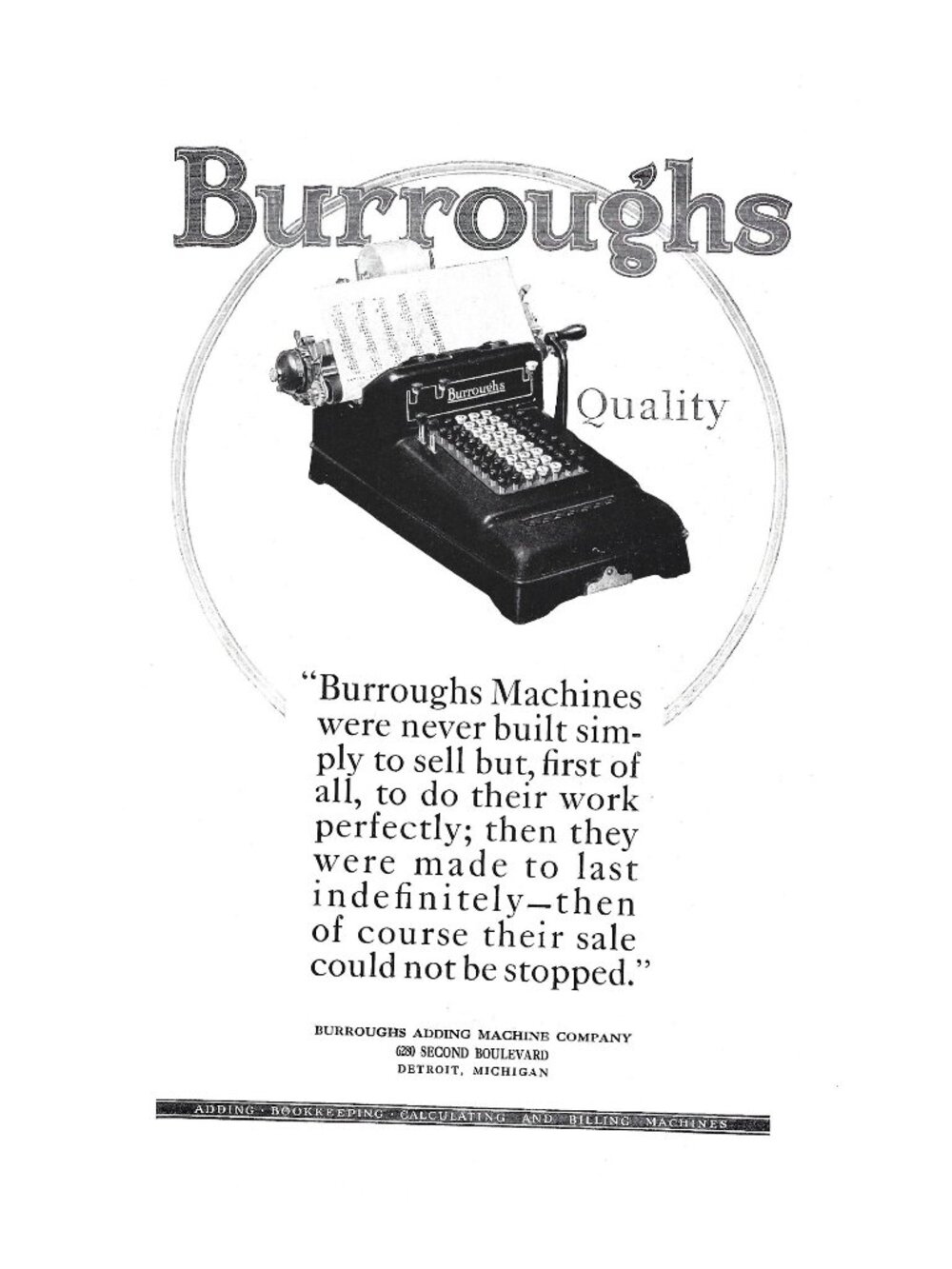 Print Ad Burroughs Adding Machine Company Vintage 1920s Accounting Office AD